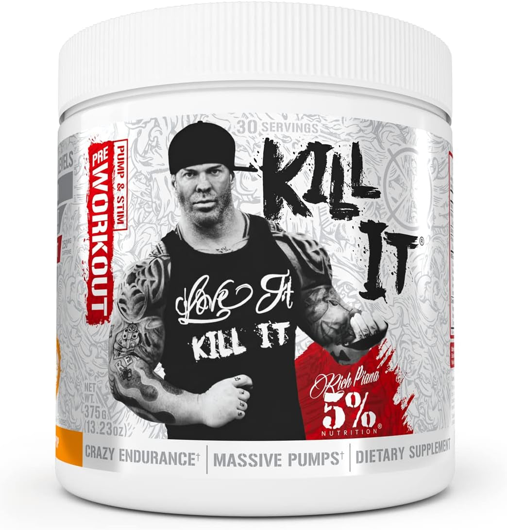 5% Nutrition Rich Piana Bundle | Alldayyoumay Amino Acid BCAA Powder + Kill It Pre-Workout (Push Pop)