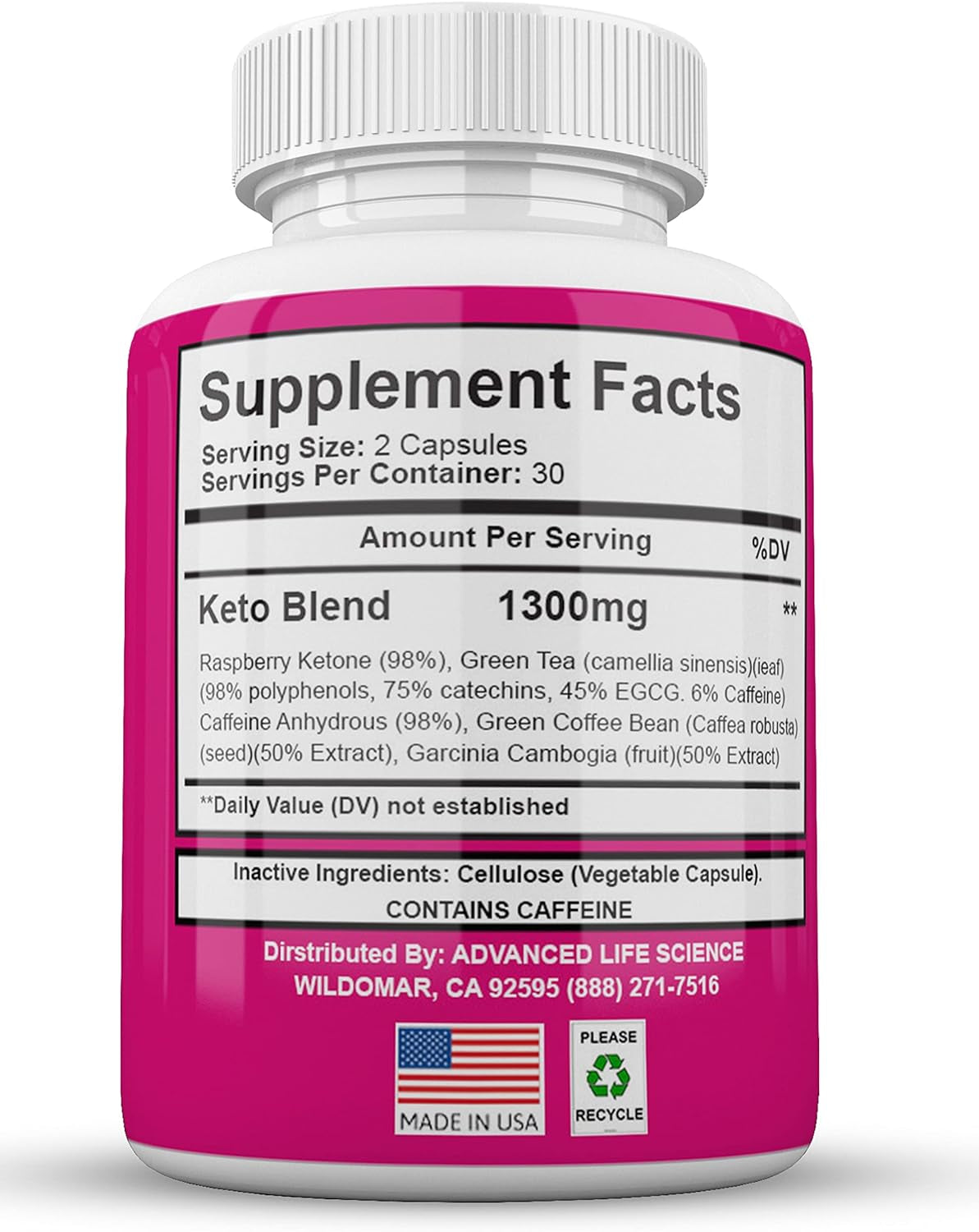 (Official) Trim Keto, Advanced Strong Formula 1300Mg, Made in the USA, (2 Bottle Pack), 60 Day Supply