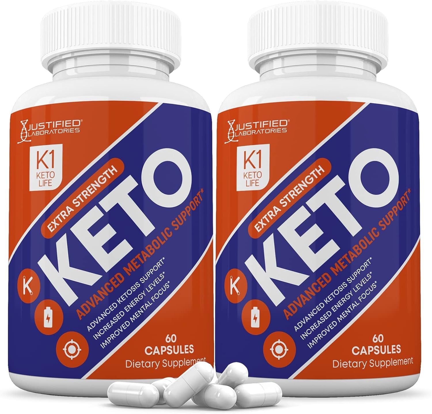 (2 Pack) K1 Keto Life Pills 800MG Includes Patented Gobhb® Exogenous Ketones Advanced Ketosis Support for Men Women 120 Capsules