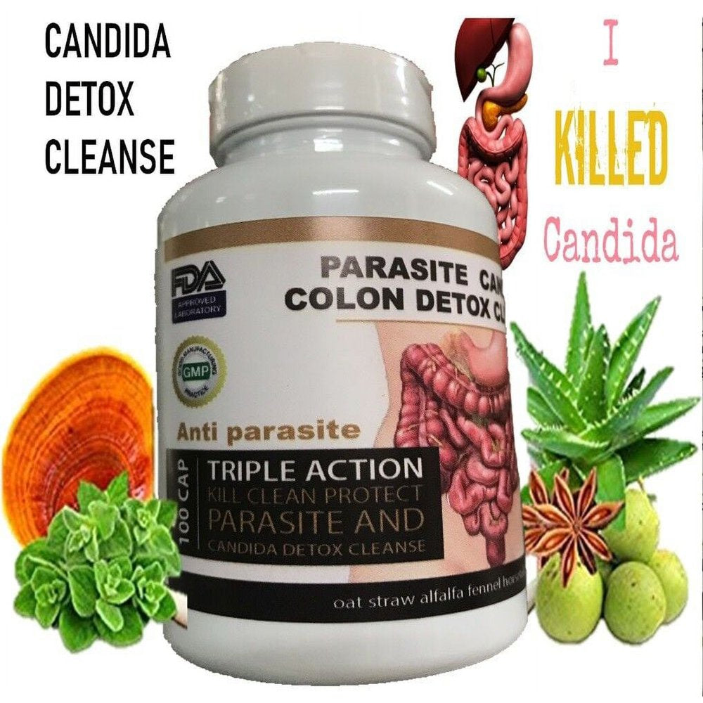 Parasite Cleanse DETOX Liver Colon Yeast Killer Pills All Natural Detox Candida -100 Capsules (Pack of 2)