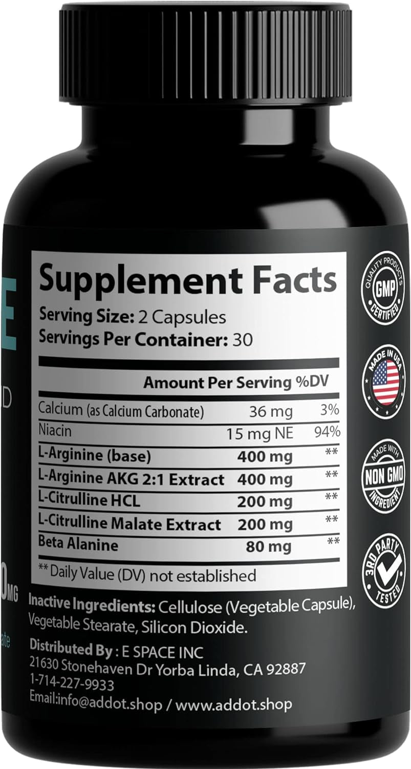 Unlock Your Peak Performance with L-Arginine Complete - Boost Energy, Endurance, and Muscle Growth with Nitric Oxide Supplement for Men'S Health