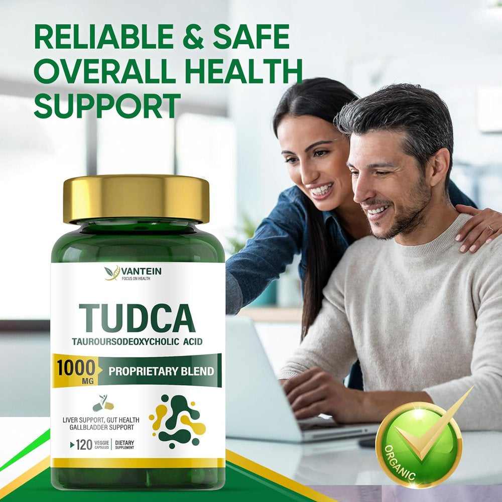 Vantein TUDCA Supplements 1000Mg, 120 Capsules TUDCA Liver Supplement for Liver Cleanse Detox and Repair, Promotes Digestive Health and Eye Health, 60 Days Supply