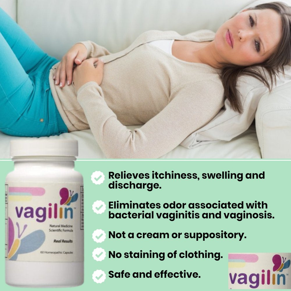 Vagilin Natural Medicine Formula 2 Pack (60 Caps) Relieves Bacterial Vaginosis