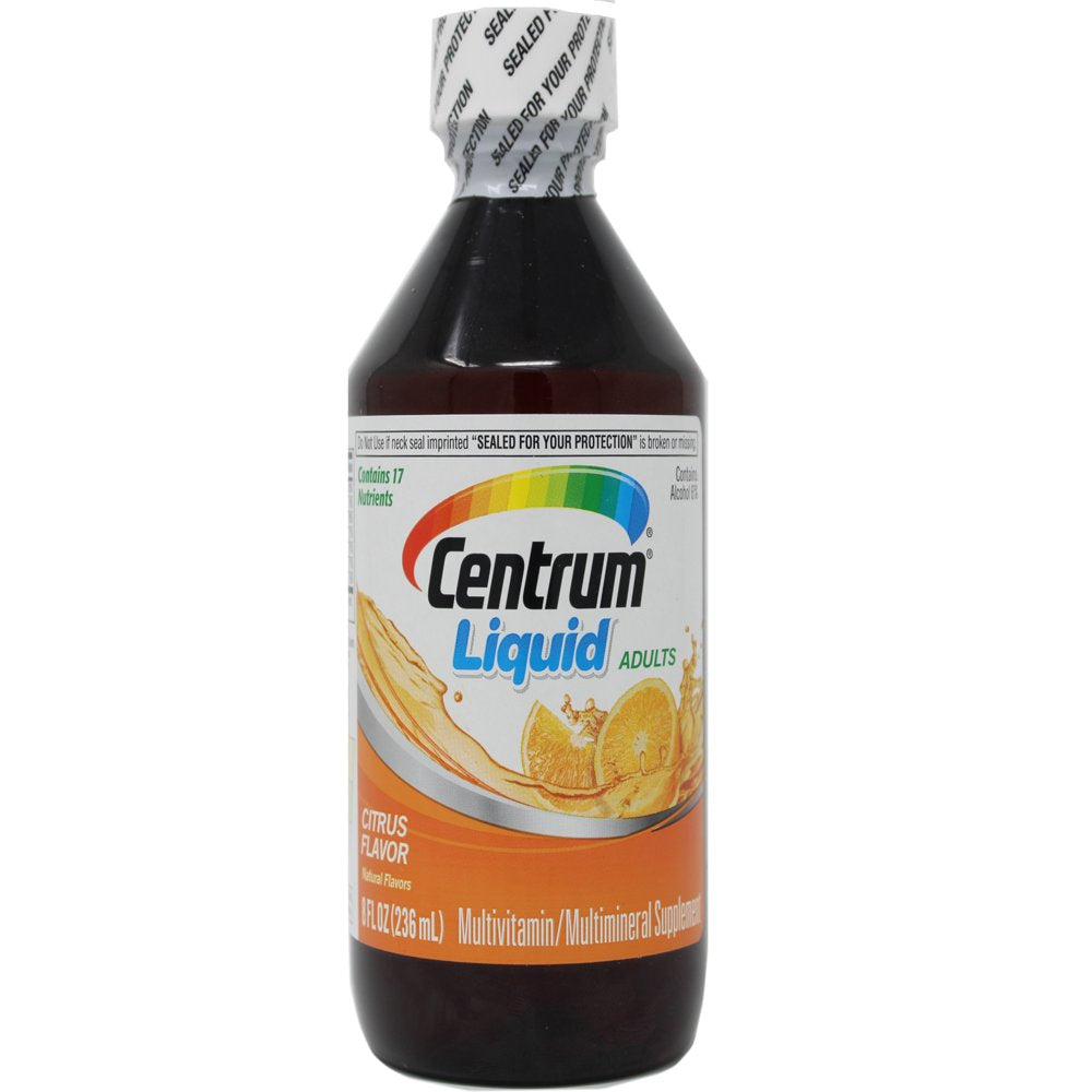 5 Pack Centrum Liquid Adults Citrus Multivitamin 8 Oz Each