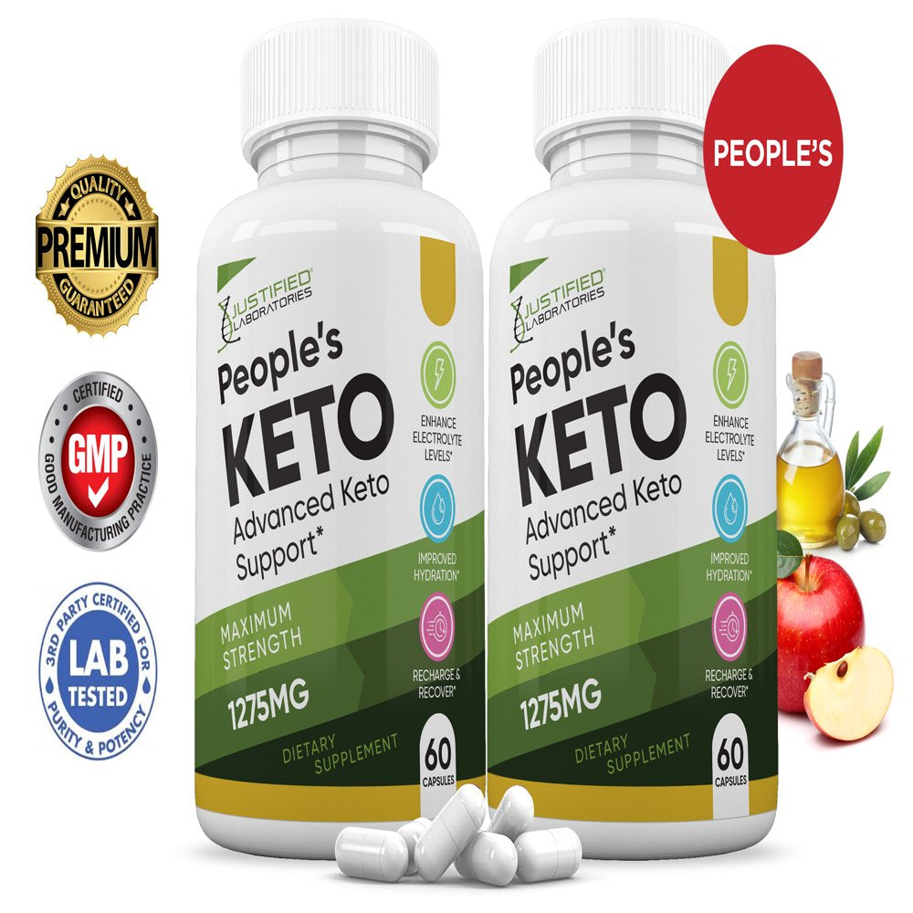 (2 Pack) Peoples Keto ACV Pills 1275Mg Alternative to Gummies Dietary Supplement 120 Capsules