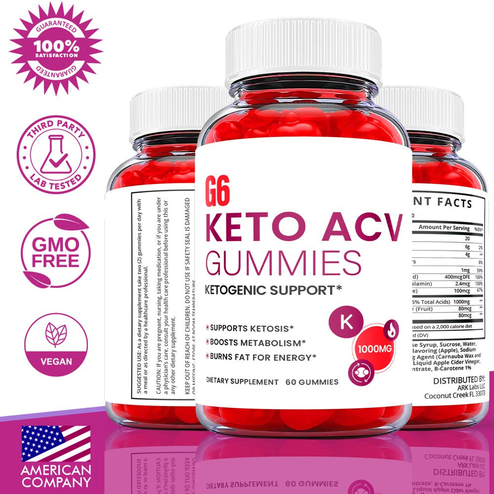 (1 Pack) G6 Keto ACV Gummies - Supplement for Weight Loss - Energy & Focus Boosting Dietary Supplements for Weight Management & Metabolism - Fat Burn - 60 Gummies