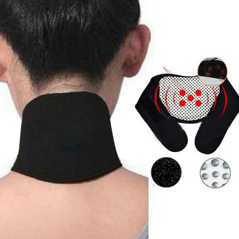 2 Pack Therapy Tourmaline Thermal Self-Heating Neck Pad Neck Support Brace Protector