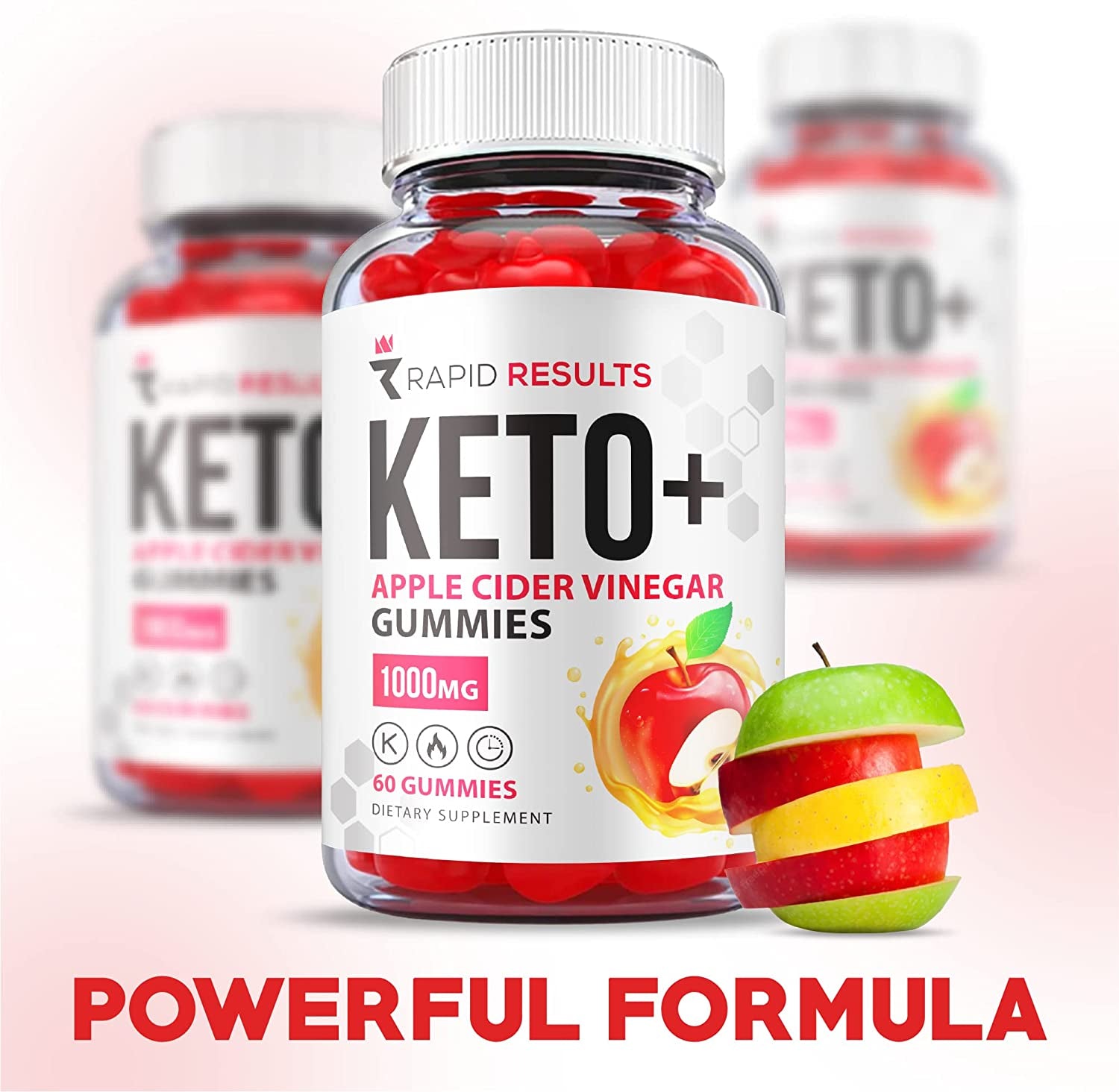 Rapid Results Keto ACV Gummies - Official Formula, Vegan, Non Gmo - Rapid Results Keto Gummies plus ACV, Weight Apple Loss with Apple Cider Vinegar 1000Mg AVC Cider Gummy Advanced Formula (60 Gummies)