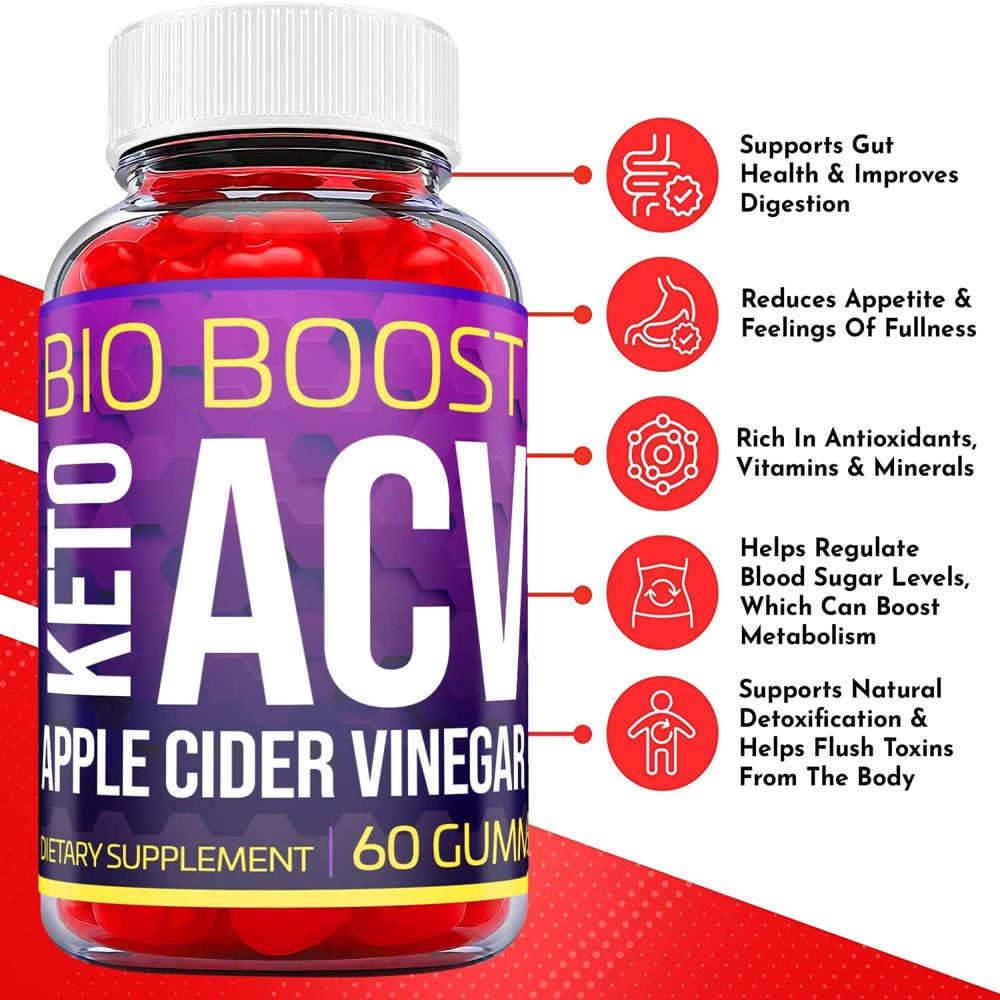 (5 Pack) Bio Boost Keto ACV Gummies - Supplement for Weight Loss - Energy & Focus Boosting Dietary Supplements for Weight Management & Metabolism - Fat Burn - 300 Gummies