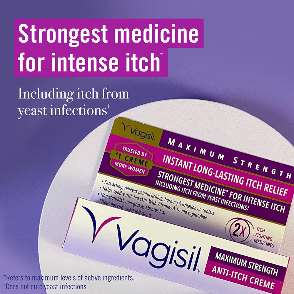 Vagisil Anti-Itch Creme Maximum Strength Instant Itch Relief 1 Oz