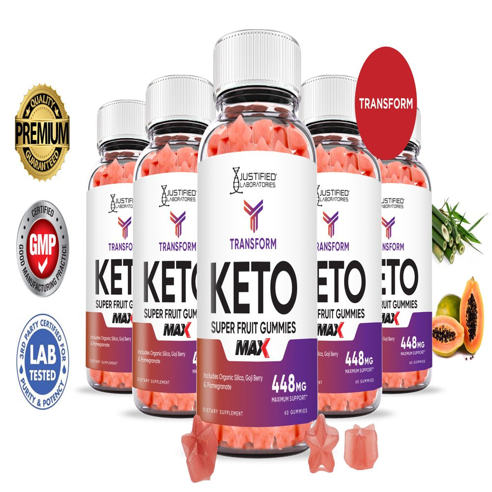 (5 Pack) Transform Keto Max Gummies Dietary Supplement 300 Gummys