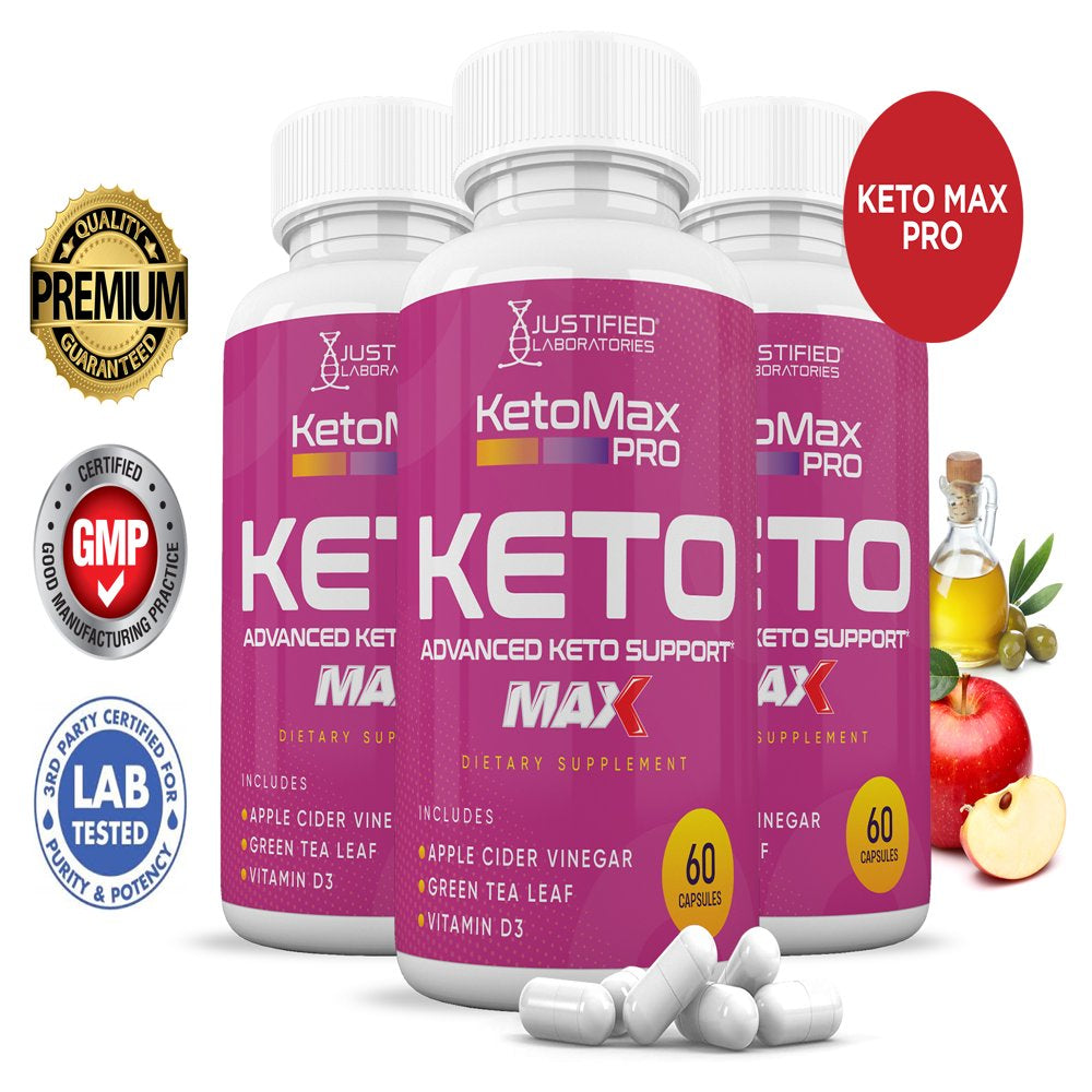 (3 Pack) Keto Max Pro ACV MAX Pills 1675Mg Alternative to Gummies Dietary Supplement 180 Capsules