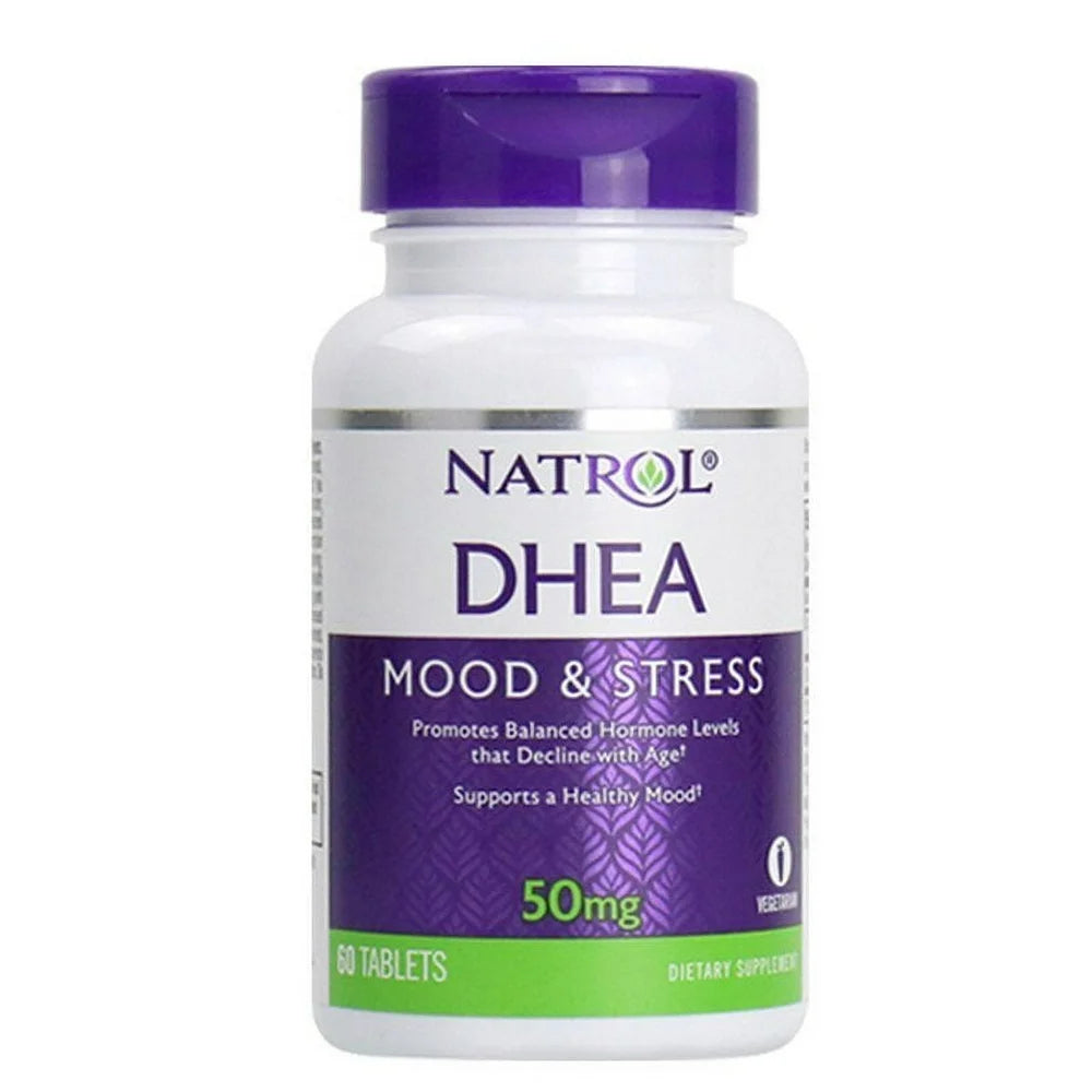 Natrol Dhea Mood & Stress 50Mg, Vegetarian Dietary Supplement, 60 Ct