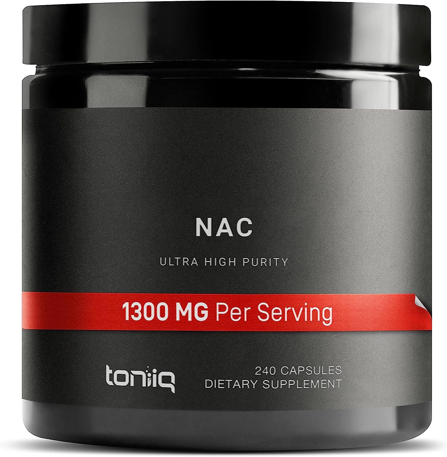 Toniiq 1300Mg NAC - 4 Month Supply - Min. 98%+ Tested Purity - Ultra High Strength Bioavailable NAC Cysteine Supplement - 240 Vegetarian N Acetyl Cysteine Capsules -Lab Tested TQ