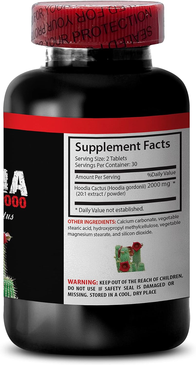 VIP VITAMINS Hoodia Cactus Supplement - HOODIA GORDONII (Cactus) 2000 20:1 Extract - Hoodia Herb Powder, 2 Bottles (120 Tablets)