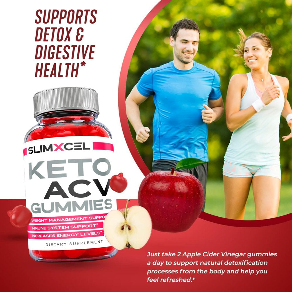 (2 Pack) Slimxcel Keto ACV Gummies - Apple Cider Vinegar Supplement for Weight Loss - Energy & Focus Boosting Dietary Supplements for Weight Management & Metabolism - Fat Burn - 120 Gummies