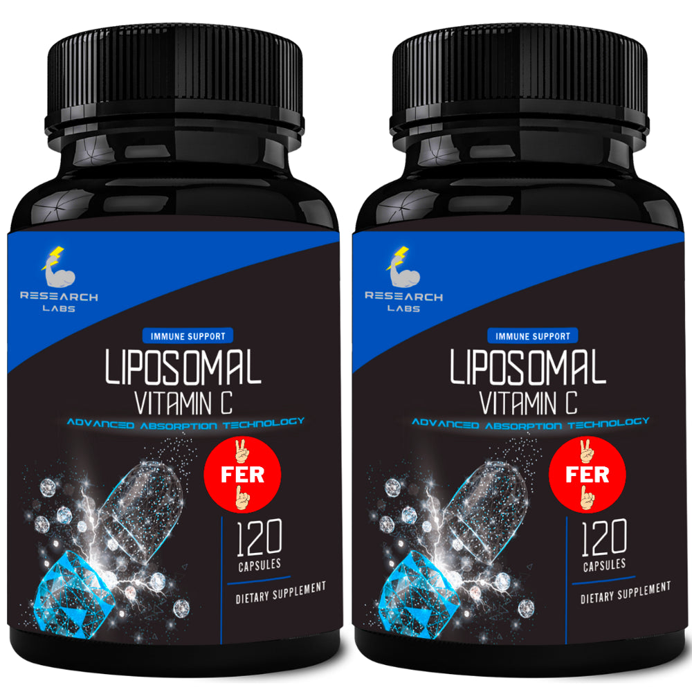 Research Labs Liposomal Vitamin C Supplement W/Enhanced Absorption Lipoquil-C™ | 2 Fer 1 Ad 240 Capsules Total Immune Support Collagen Booster | High Dose Fat Soluble Vita C 1000Mg Buffered | Non GMO