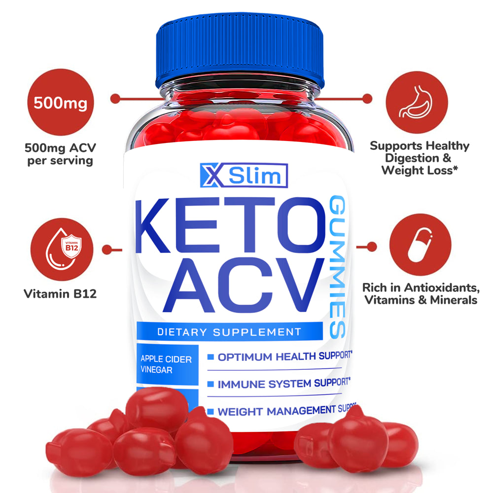 (1 Pack) X Slim Keto ACV Gummies - Supplement for Weight Loss - Energy & Focus Boosting Dietary Supplements for Weight Management & Metabolism - Fat Burn - 60 Gummies