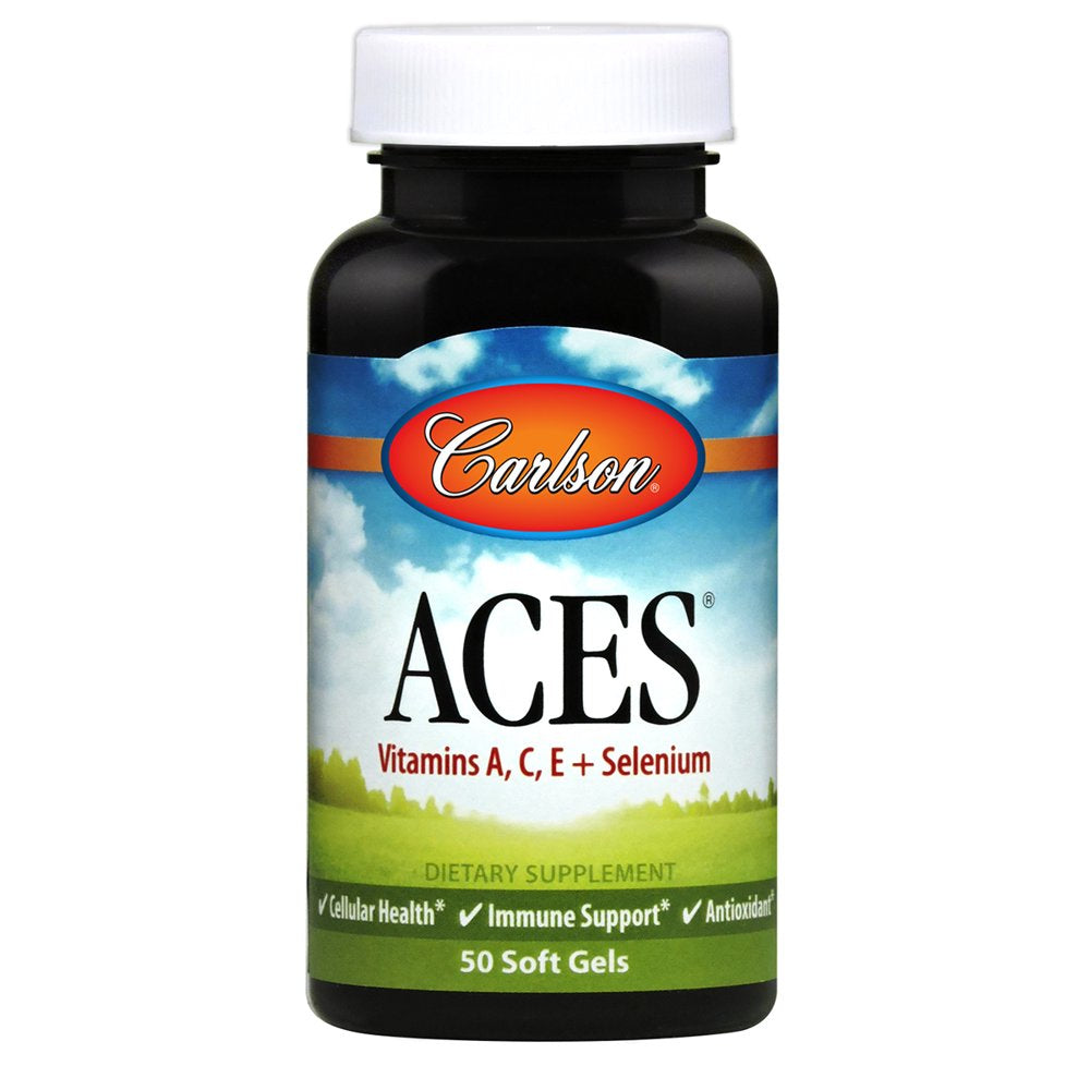 Carlson ACES, Vitamins A, C, E + Selenium, 50 Soft Gels