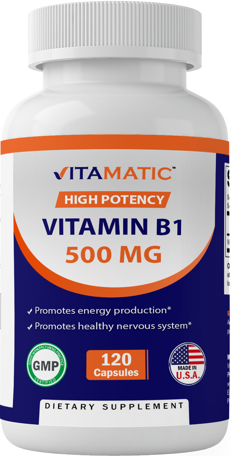 2 Pack Vitamatic Vitamin B1 (Thiamine) 500Mg, 120 Capsule