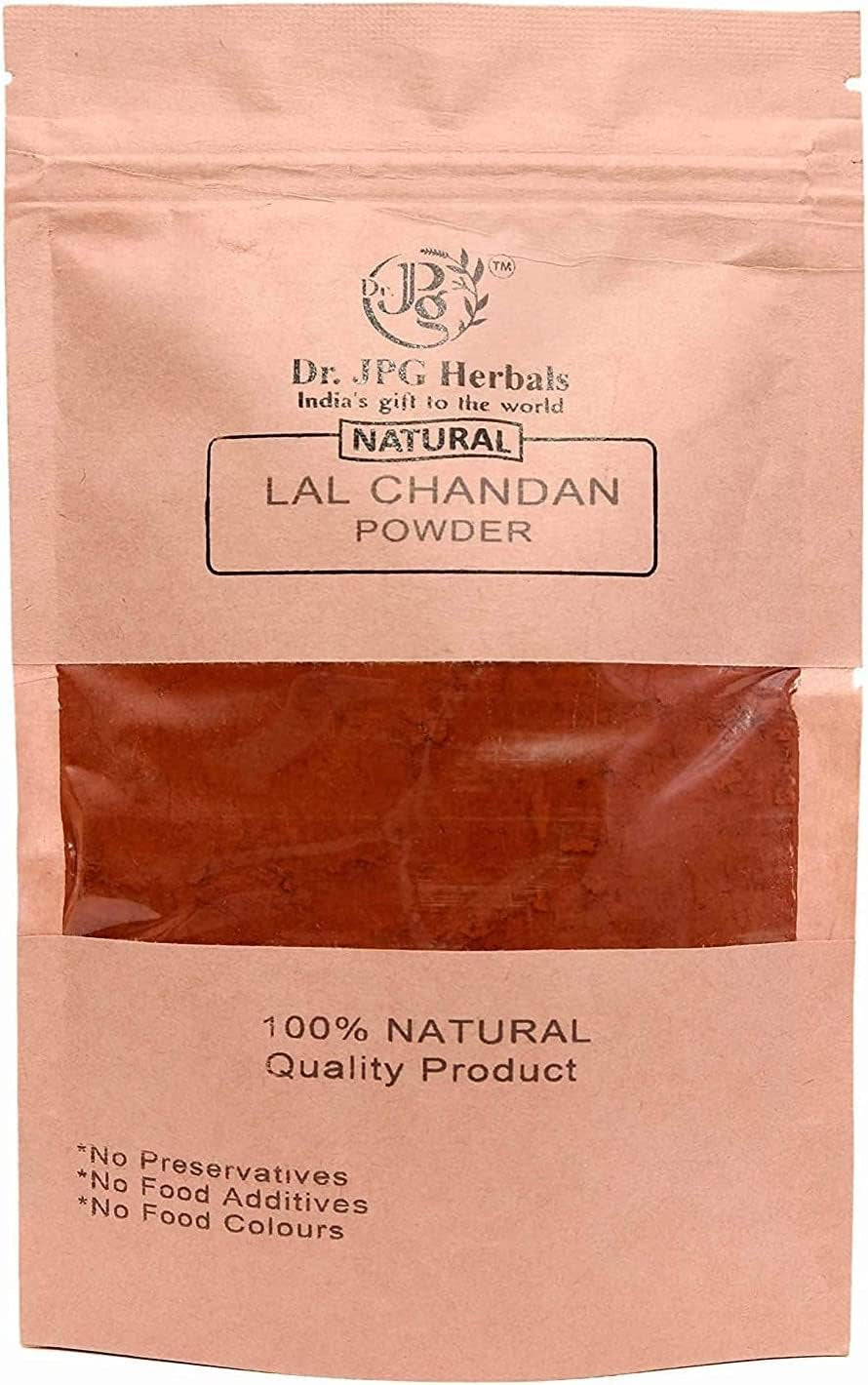 Dr. JPG 100% Natural Lal Chandan Powder/Red Sandalwood (Pterocarpus Santalinus) (100 G)