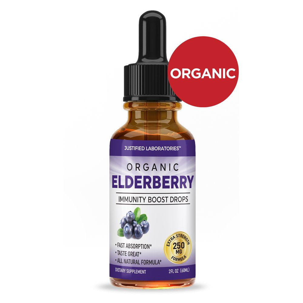 (3 Pack) Organic Elderberry Liquid Extract Drops 250Mg 2Oz