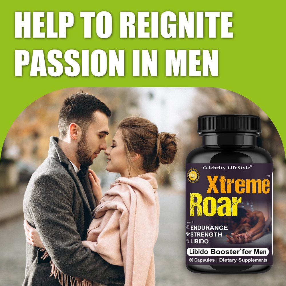 Xtreme Roar Testosterone Booster Vitamin Supplement, Male Enhancing 60 Capsules