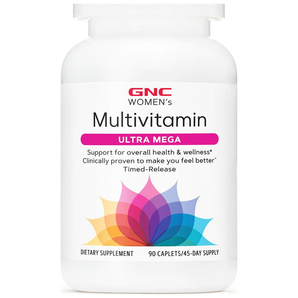 GNC Women'S Ultra Mega Multivitamin | Supports Overall Health and Wellness in Women | Clinically Proven to Make You Feel Better | Timed-Release | 90 Count