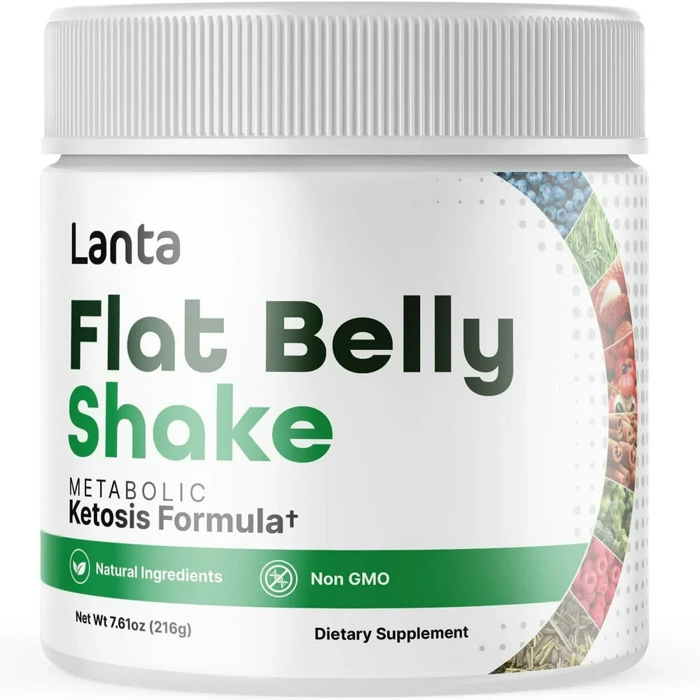 Flat Belly Shake Powder,Weight Loss,Fat Burn,Appetite Control Supplement - 7.61 OZ