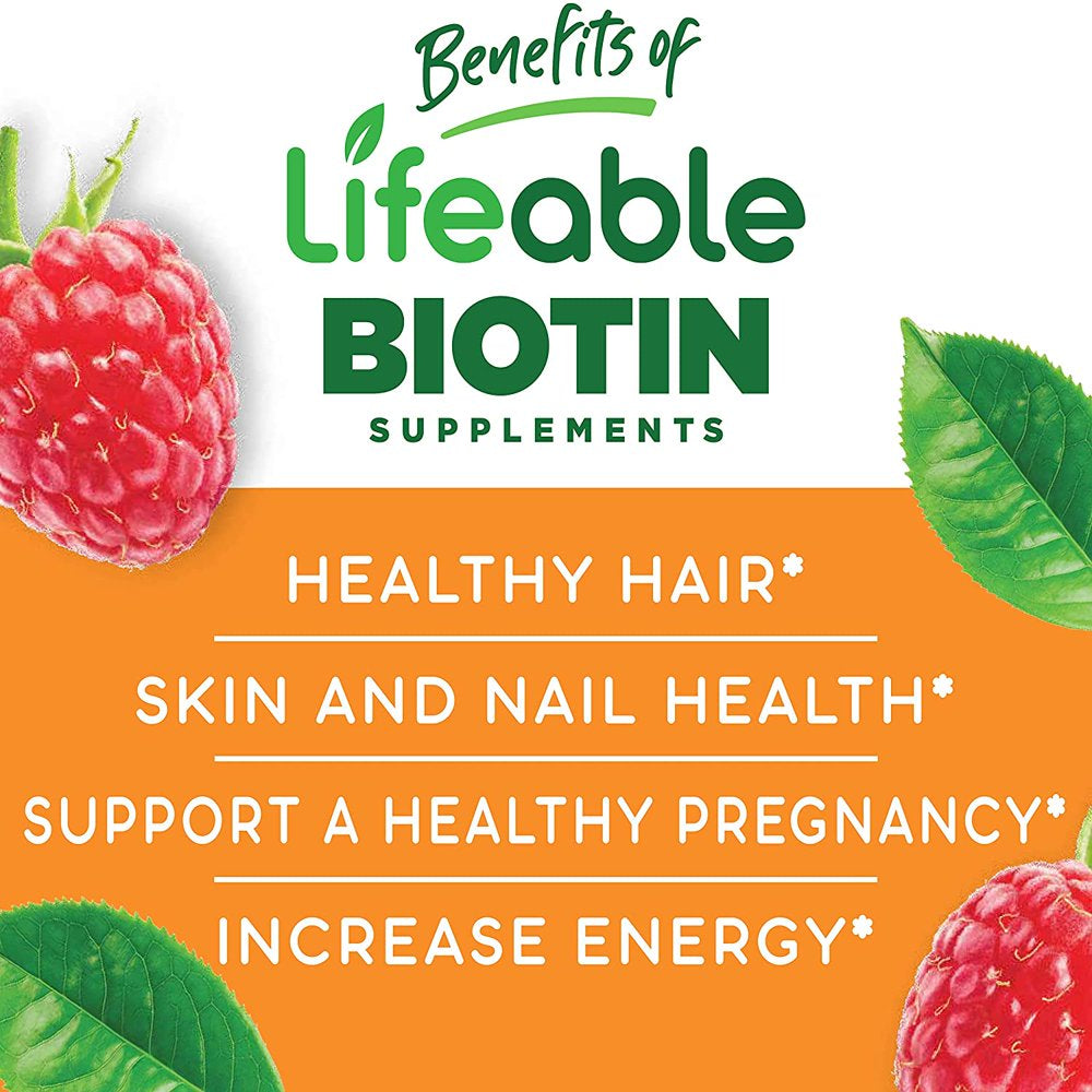 Lifeable Biotin Gummies - 10,000 Mcg - 90 Gummies