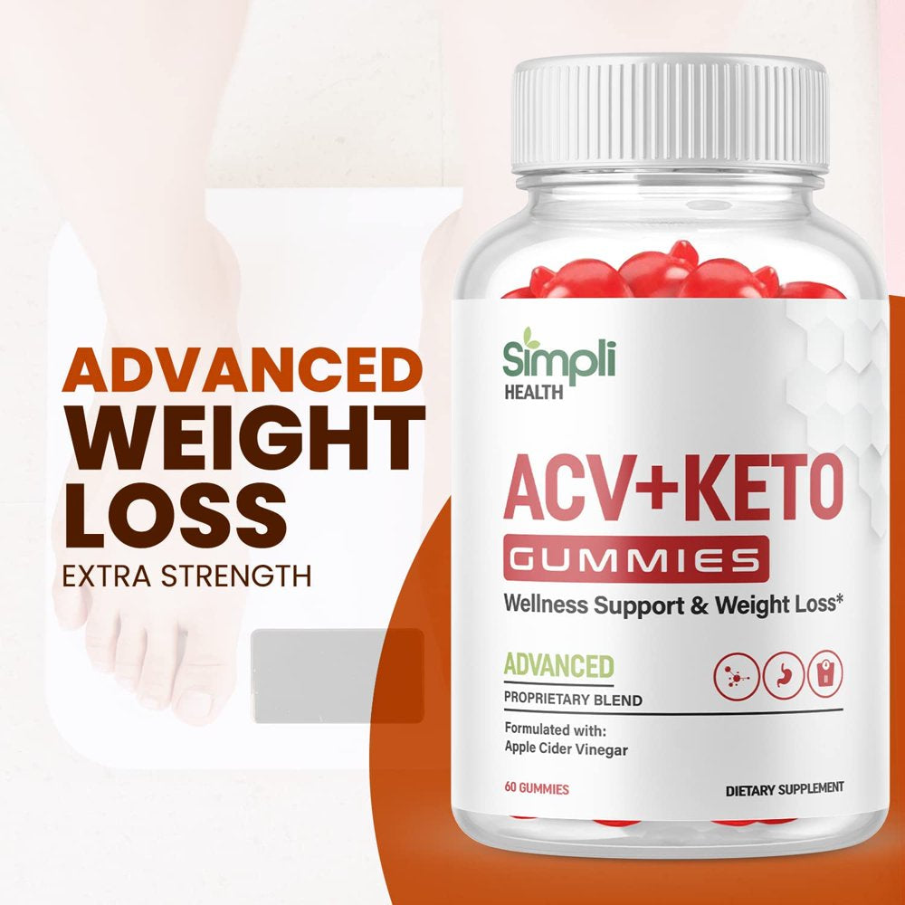 (2 Pack) Simpli Health ACV Keto Gummies - Energy & Focus Boosting Dietary Supplements for Weight Management & Metabolism - Fat Burn - 120 Gummies