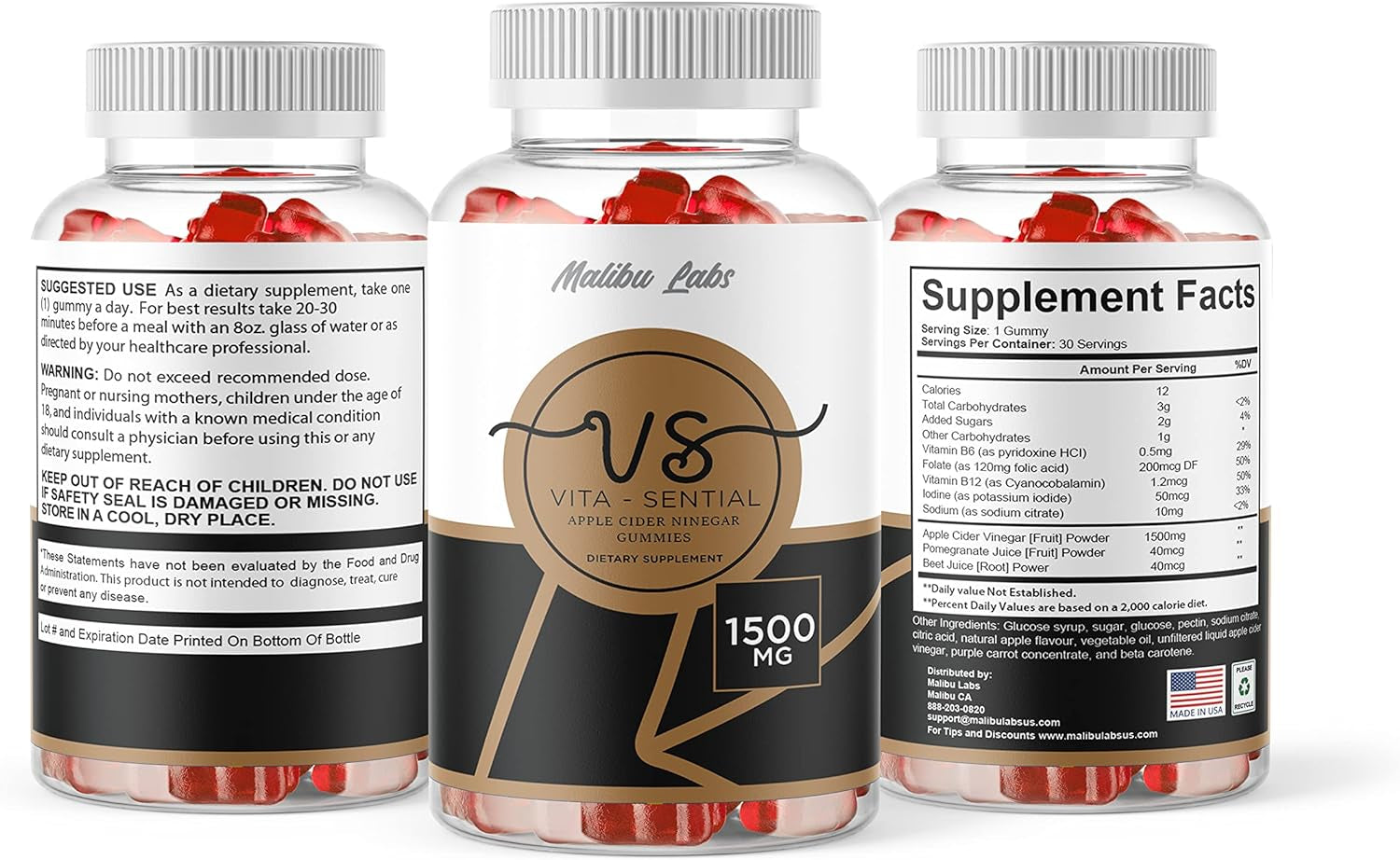 Vita Sential ACV Gummies, Apple Cider Vinegar Ketosis, New Strong Time Released Formula, 1500Mg Once a Day, Ketogenic Support Supplement, Ketos Shark Gummy, (2 Pack) 60 Day Supply Tank