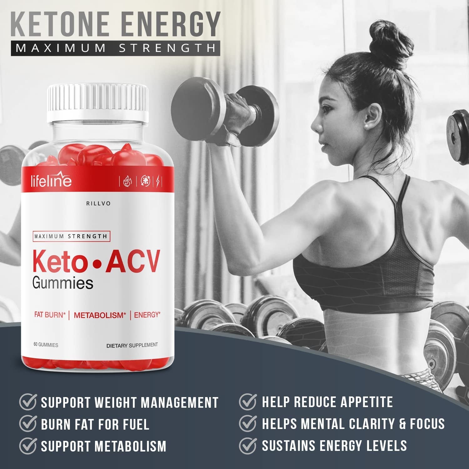 Rillvo Lifeline Keto Gummies - Advanced Formula Life Line ACV (60 Gummies), Greg3Jy