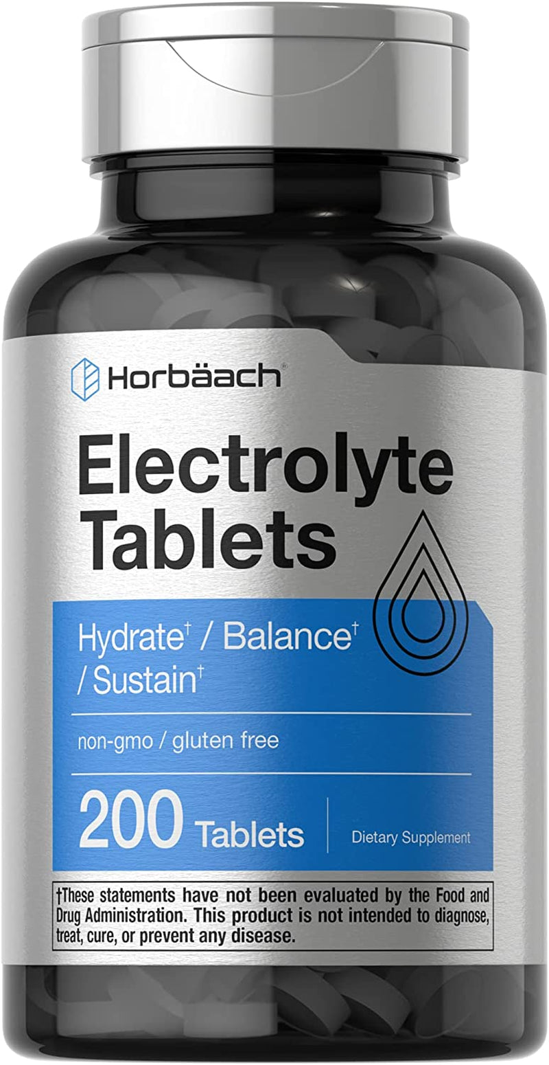 Electrolyte Tablets | 200 Count | Vegetarian | Keto-Friendly | Non-Gmo, and Gluten Free Hydration Supplement | by Horbaach