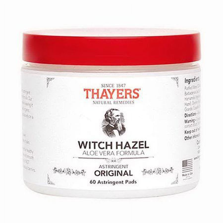 3 Pack Thayers Original Witch Hazel Aloe Vera Formula Astringent Pads 60 Ct