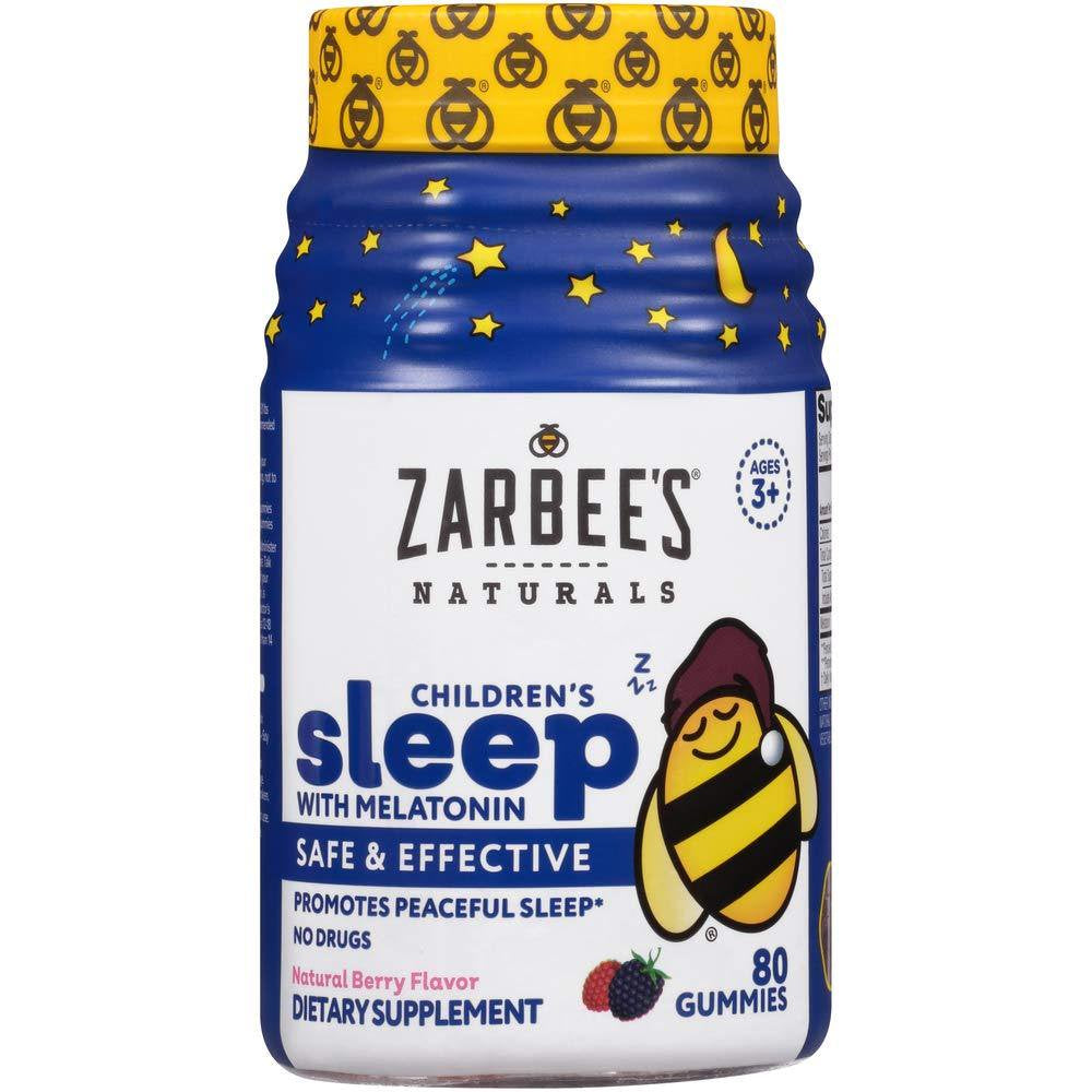 Zarbee'S Naturals Children'S Sleep with Melatonin Gummy Supplement, Natural Berry Flavor, 80 Count Berry Gummies 80 Count (Pack of 1)