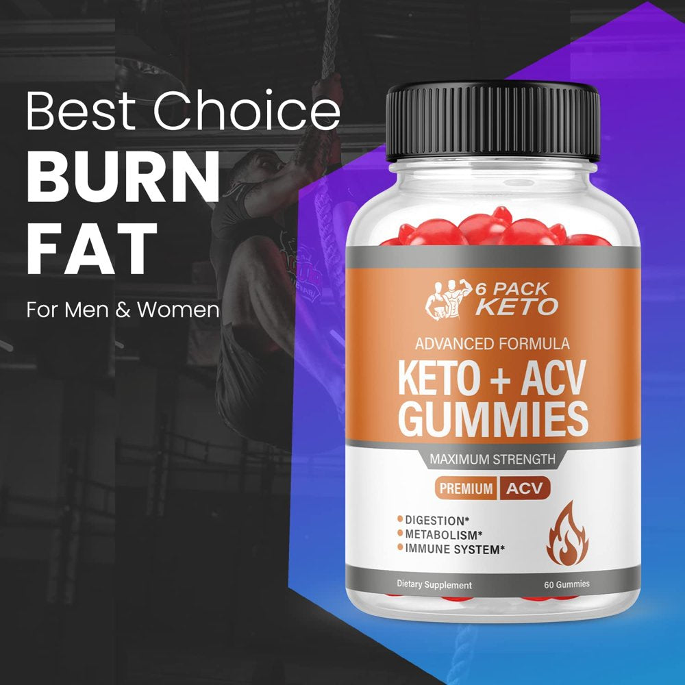 (2 Pack) 6 Pack Keto ACV Gummies - Supplement for Weight Loss - Energy & Focus Boosting Dietary Supplements for Weight Management & Metabolism - Fat Burn - 120 Gummies