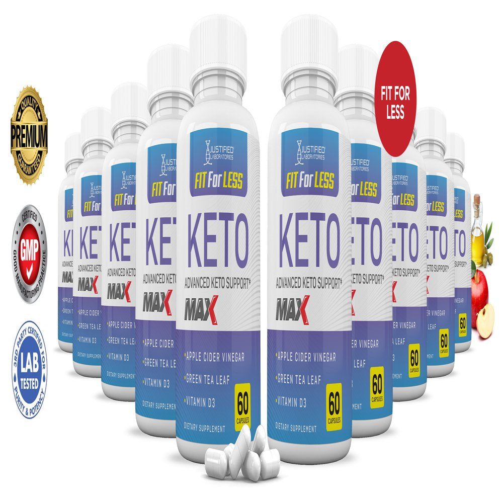 (10 Pack) Fit for Less Keto ACV MAX Pills 1675Mg Alternative to Gummies Dietary Supplement 600 Capsules