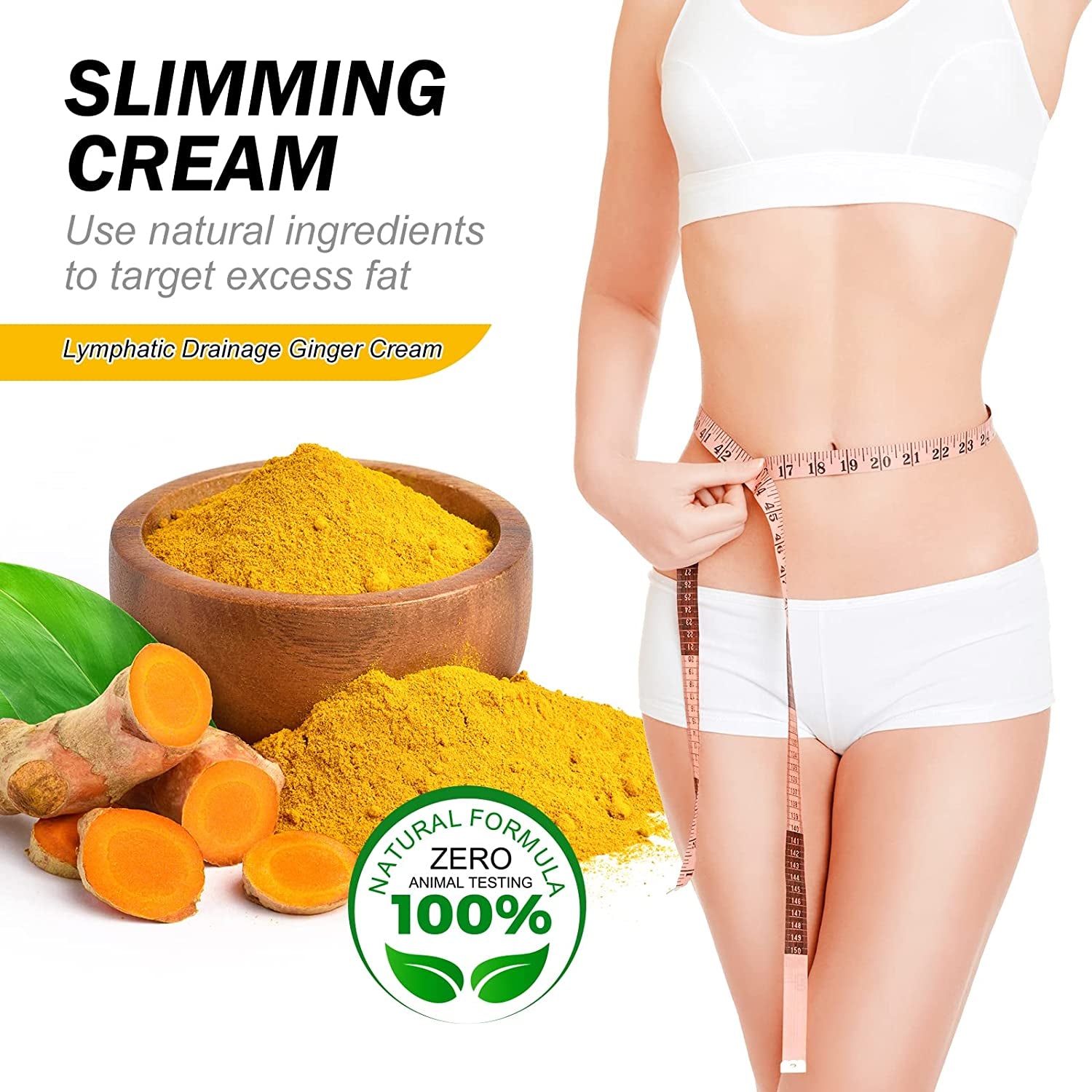 2PCS VOGSIG Ginger Slimming Cream - anti Cellulite, Fat Burning, Tightening & Moisturizing, 1Oz Each