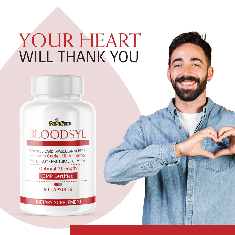 Bloodsyl- Sugar/Heart/Advanced Cardiovascular Support - 2 Bottles- 120 Capsules- Dr.Pelican