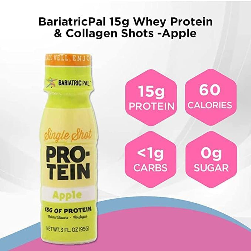 Bariatricpal 15G Ready-To-Drink Whey Protein & Collagen Shots - Apple (24 Bottles)