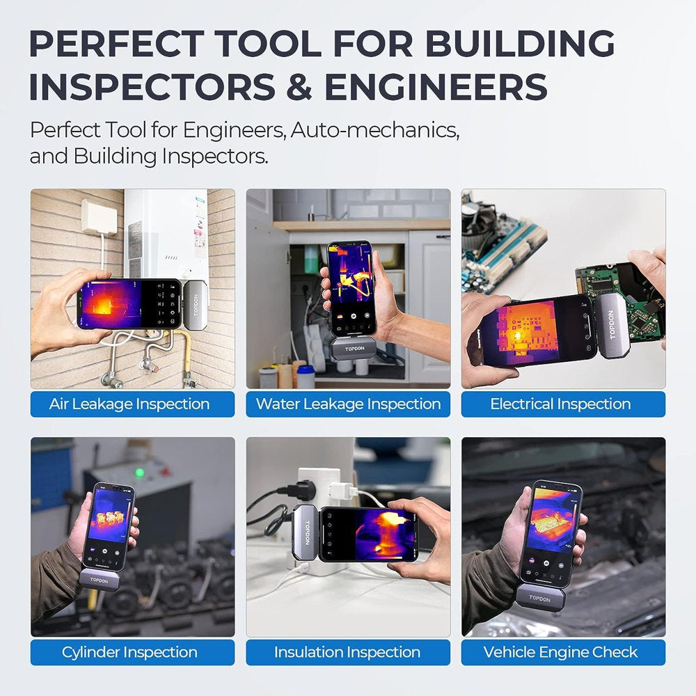 Thermal Camera for Ios (Iphone & Ipad), TOPDON TC002 256 X 192 IR High Resolution Thermal Imaging Camera, -4F~1022F Temperature Range, 40Mk Thermal Sensitivity