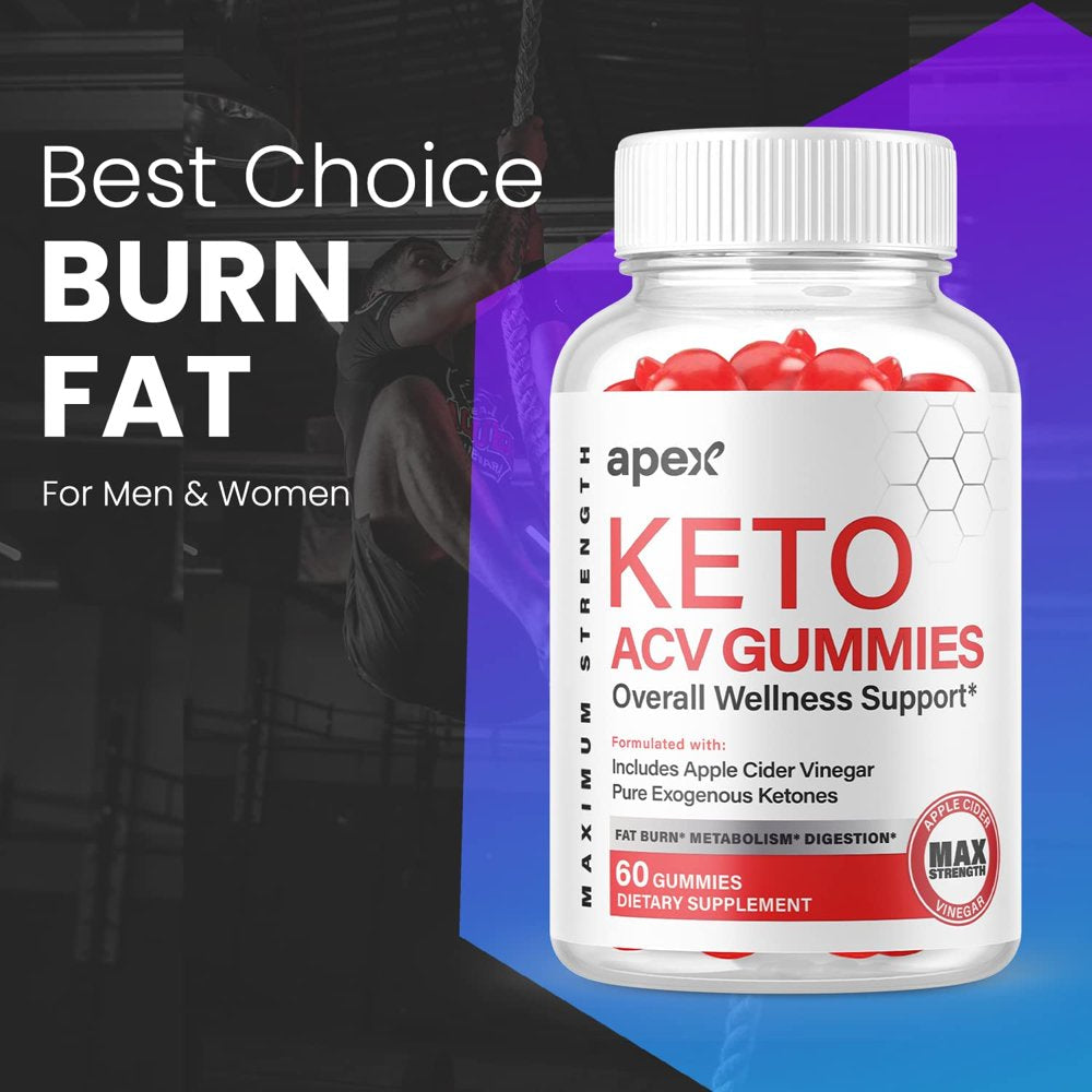 (1 Pack) Apex Keto ACV Gummies - Supplement for Weight Loss - Energy & Focus Boosting Dietary Supplements for Weight Management & Metabolism - Fat Burn - 60 Gummies