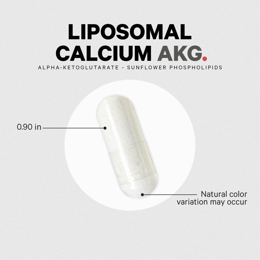 Codeage Liposomal Calcium AKG Capsules, Pure Alpha Ketoglutarate Supplement, Phospholipids, 60 Ct