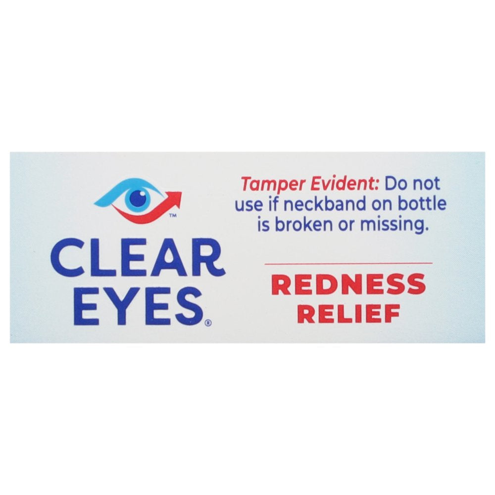 Clear Eyes Redness Eye Relief Lubricant Eye Drops, 1.0 Fl Oz