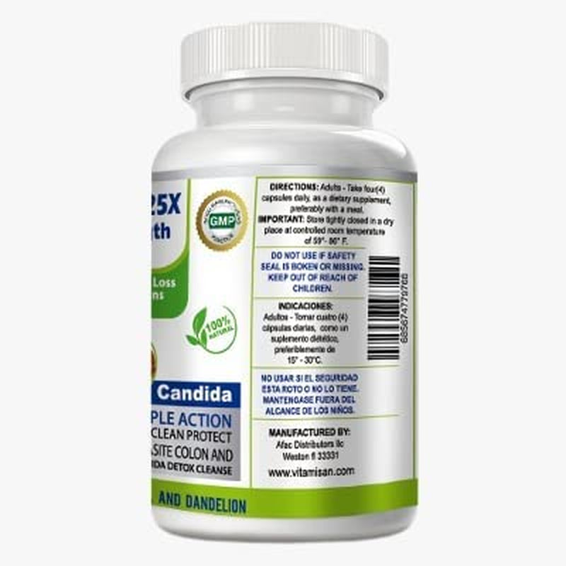 VITAMISAN 2 Colon Cleanser & Detox Natural Flora Protector, Herbal Mega Clean Detox Extra Colon Care 200 Capsules, Probiotic - Prebiotic - Herbal Detox