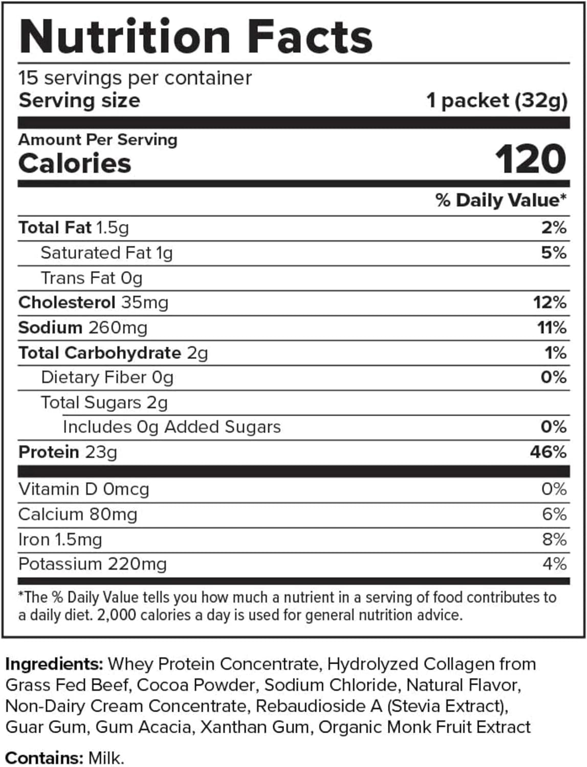 Corvive Protein + Collagen Chocolate Performance Protein | Grass Fed Whey + Collagen | 480 Grams (Pack of 15)