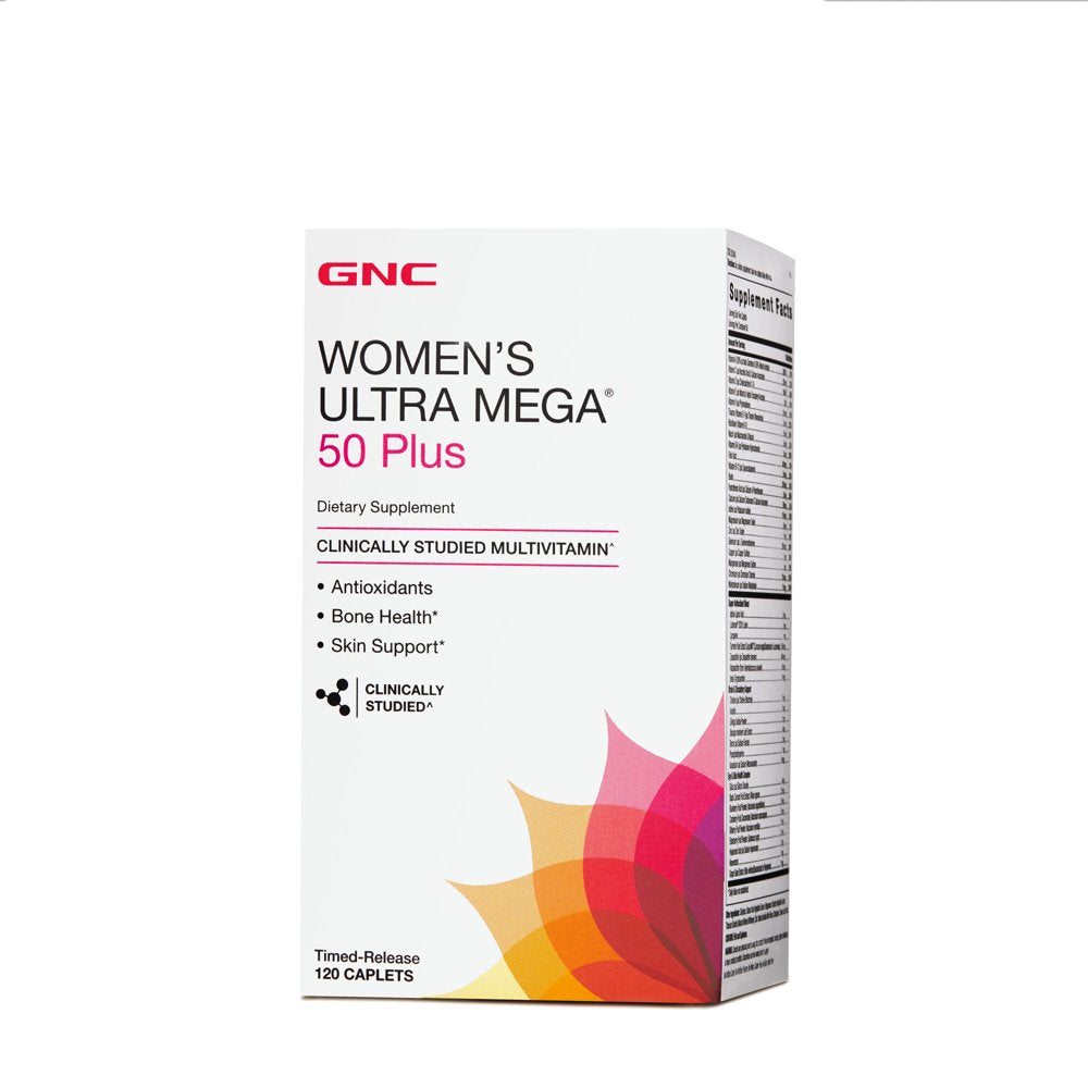 GNC Women'S Ultra Mega 50 plus Multivitamin for Women, 120 Count, Vitamin,
