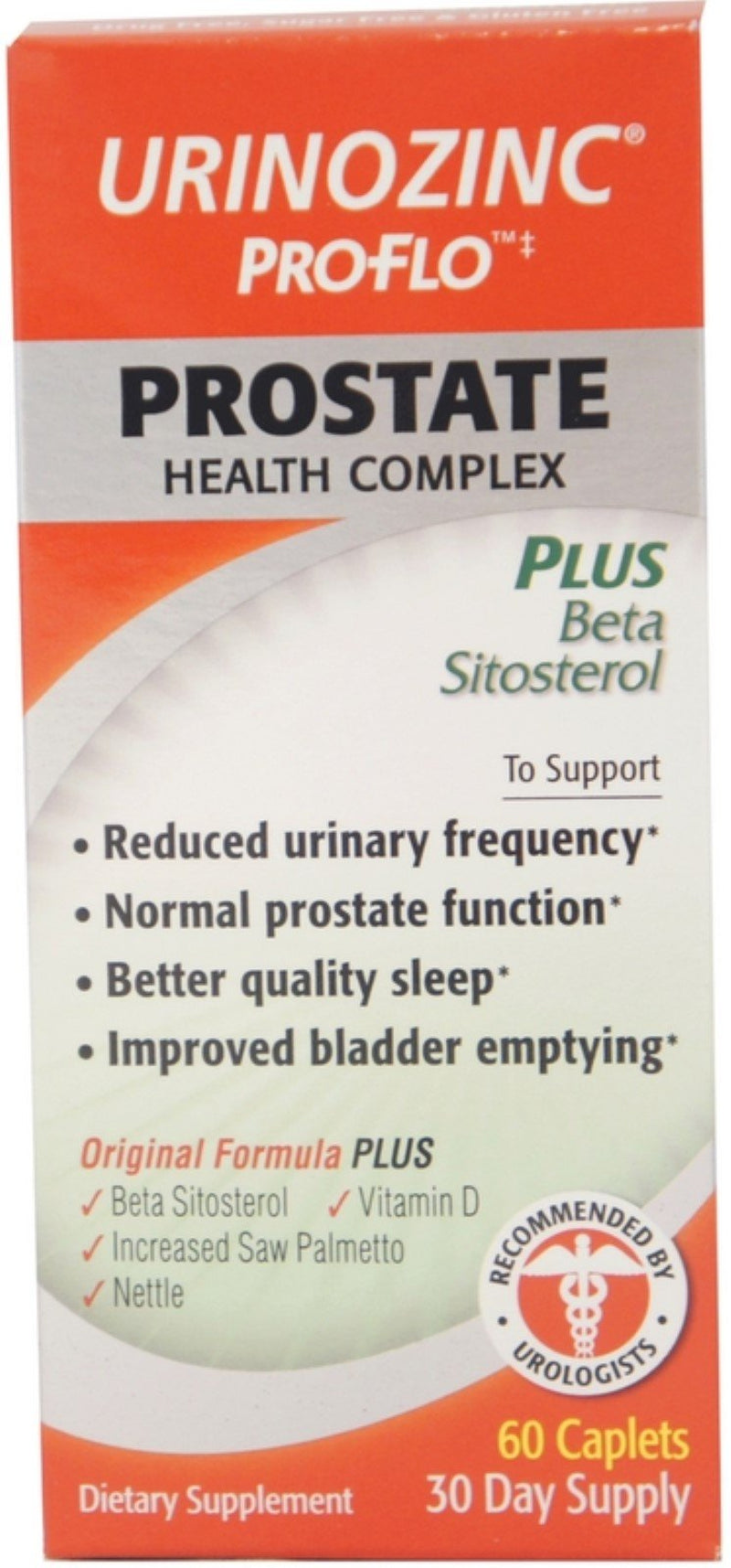 Urinozinc Proflo plus Prostate Health Complex Caplets 60 Ea (Pack of 2)