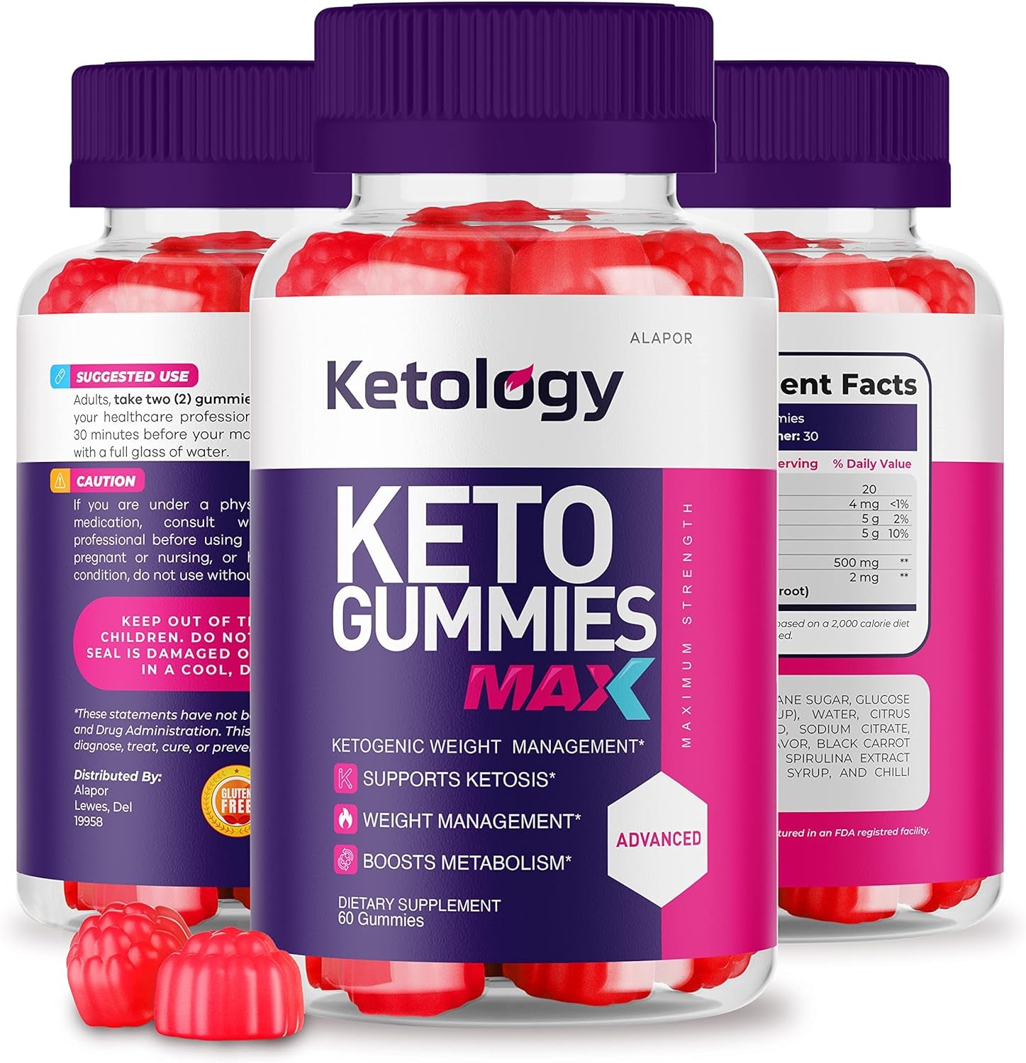 (2 Pack) Ketology Keto Max ACV Gummies - New Ketologygummies Max Advanced Apple Cider Vinegar Gummys, Shark, Max Ketologie + Gummy S for 60 Days Supply